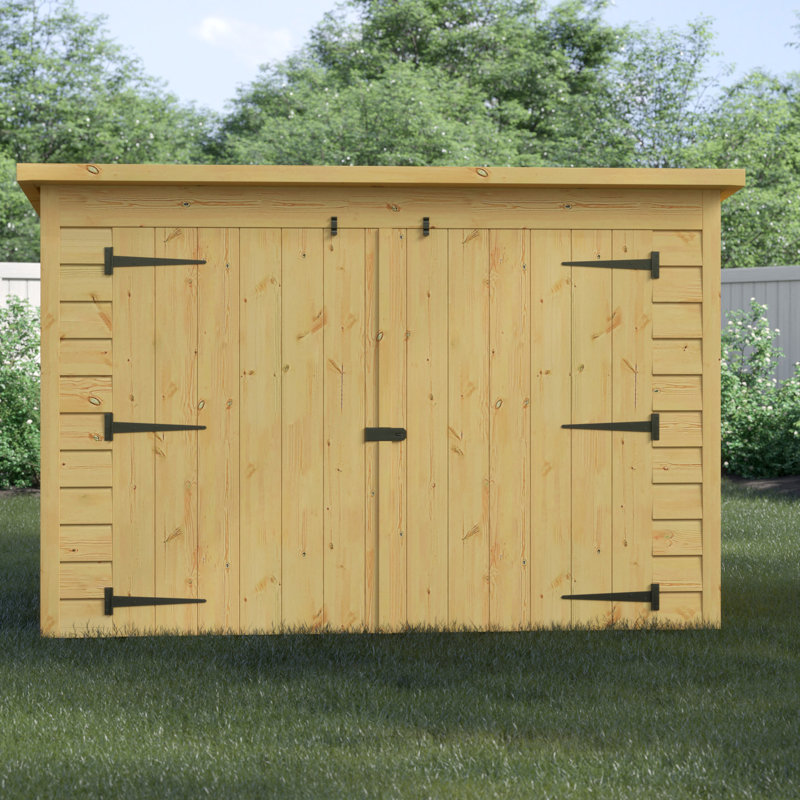 pent wooden bike shed